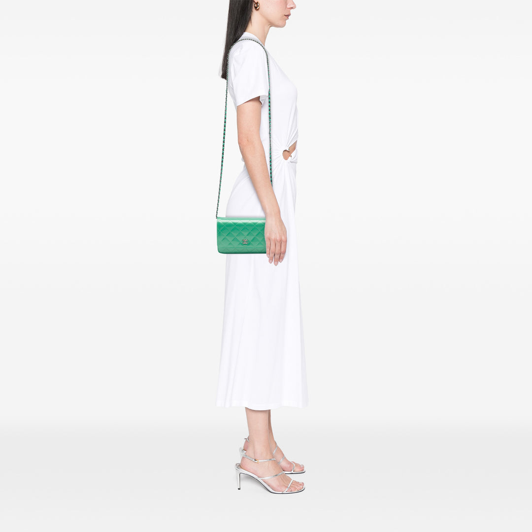 Chanel Sac bandoulière CC Matelassé Wallet on Chain Vert – vue 6 – GABY PARIS