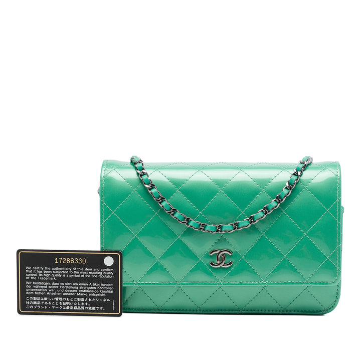 Chanel Sac bandoulière CC Matelassé Wallet on Chain Vert – vue 7 – GABY PARIS