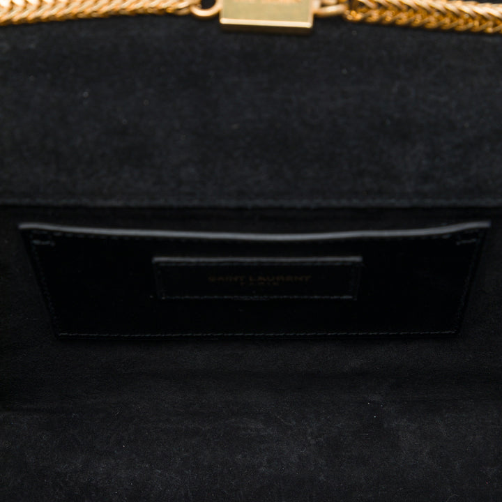 Saint Laurent Classic Kate Pompon Sac Moyen Monogram Noir
