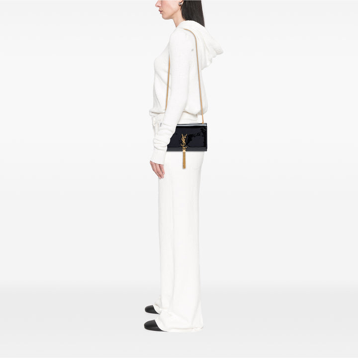 Saint Laurent Classic Kate Pompon Sac Moyen Monogram Noir