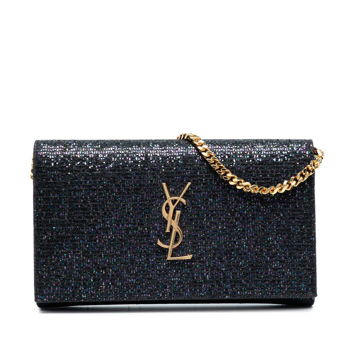 Saint Laurent Glitter Monogram Kate Wallet on Chain