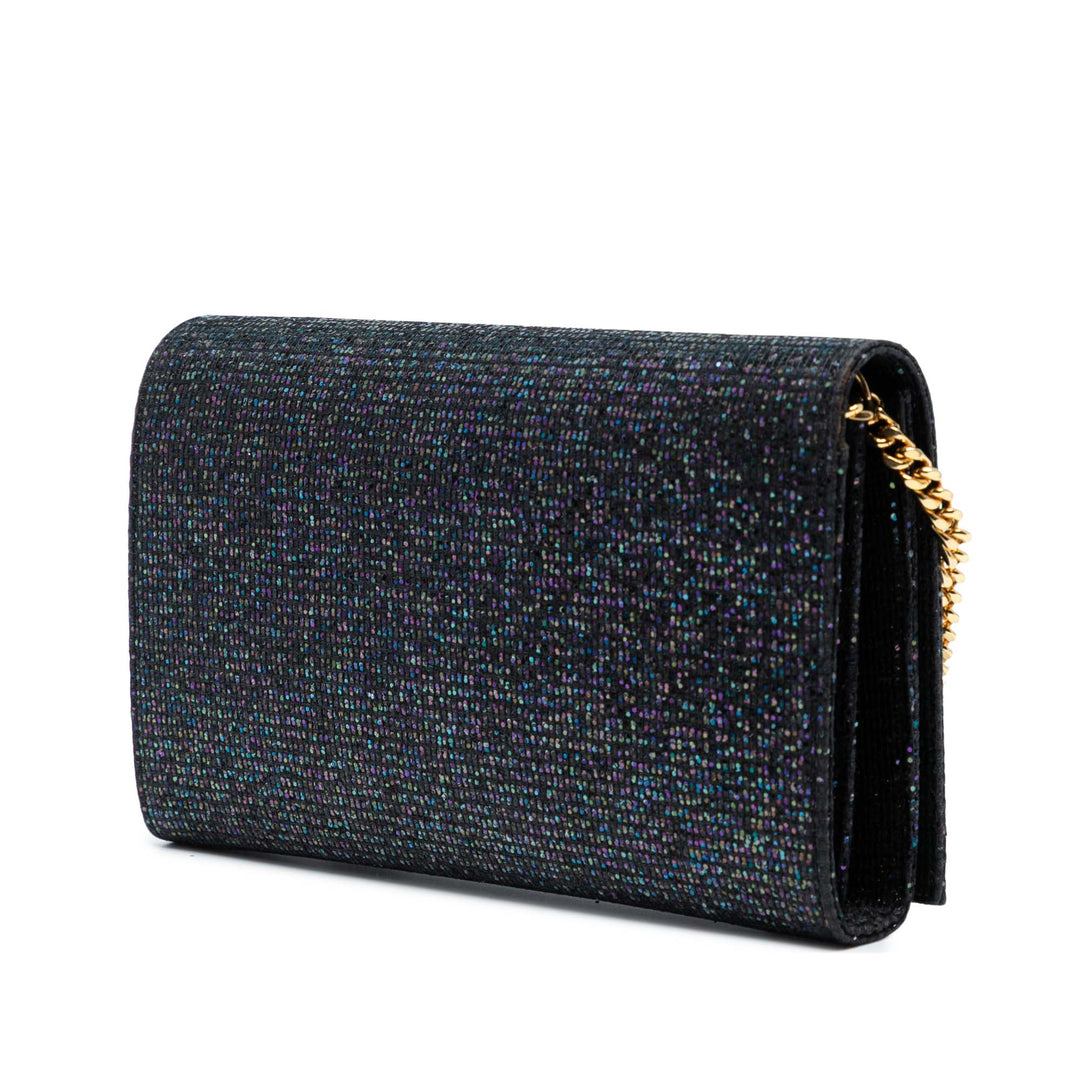 Saint Laurent Glitter Monogram Kate Wallet on Chain