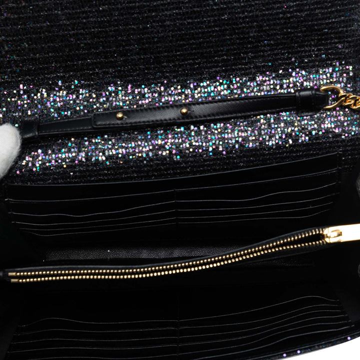 Saint Laurent Glitter Monogram Kate Wallet on Chain