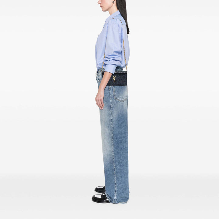 Saint Laurent Glitter Monogram Kate Wallet on Chain