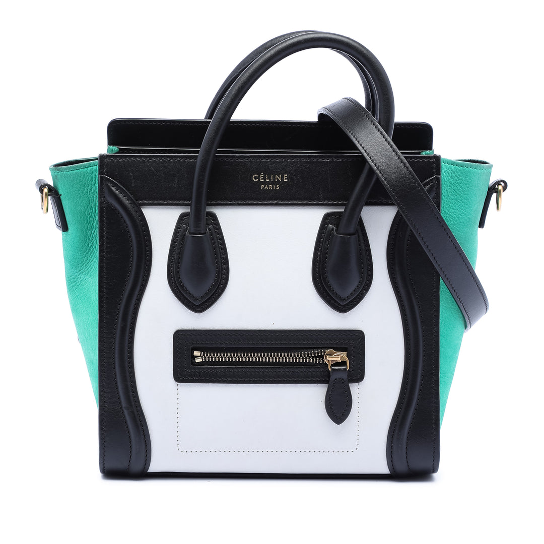 Celine Nano Tricolor Cuir Luggage Cabas
