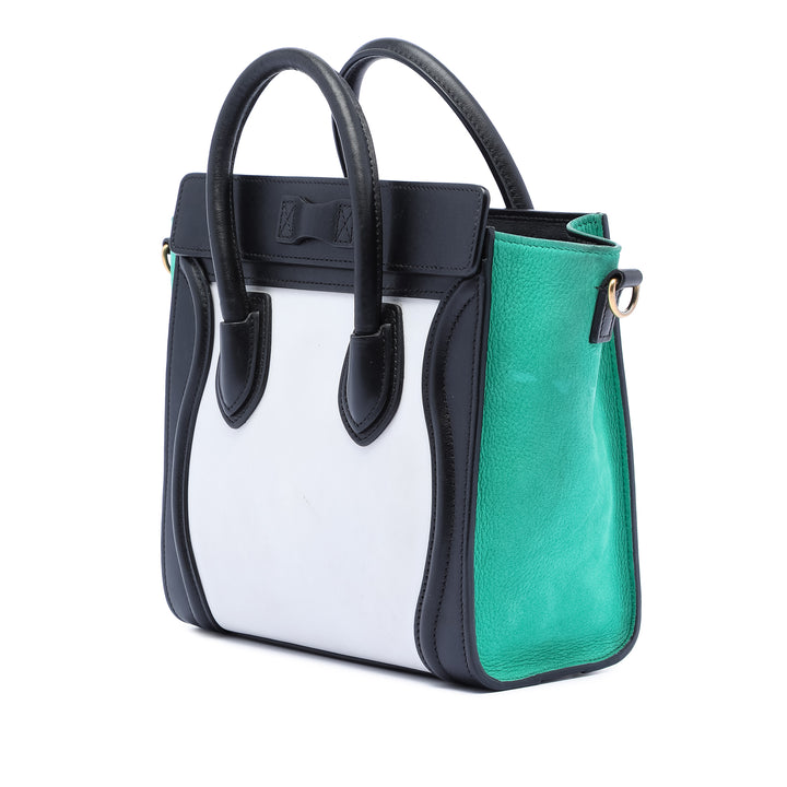 Celine Nano Tricolor Cuir Luggage Cabas