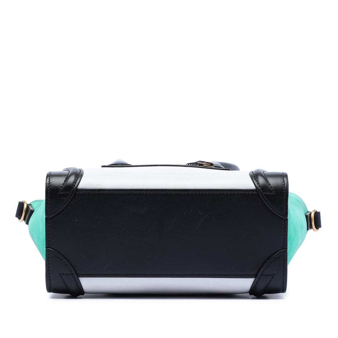 Celine Nano Tricolor Cuir Luggage Cabas