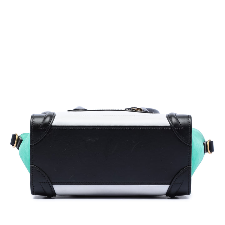 Celine Nano Tricolor Cuir Luggage Cabas