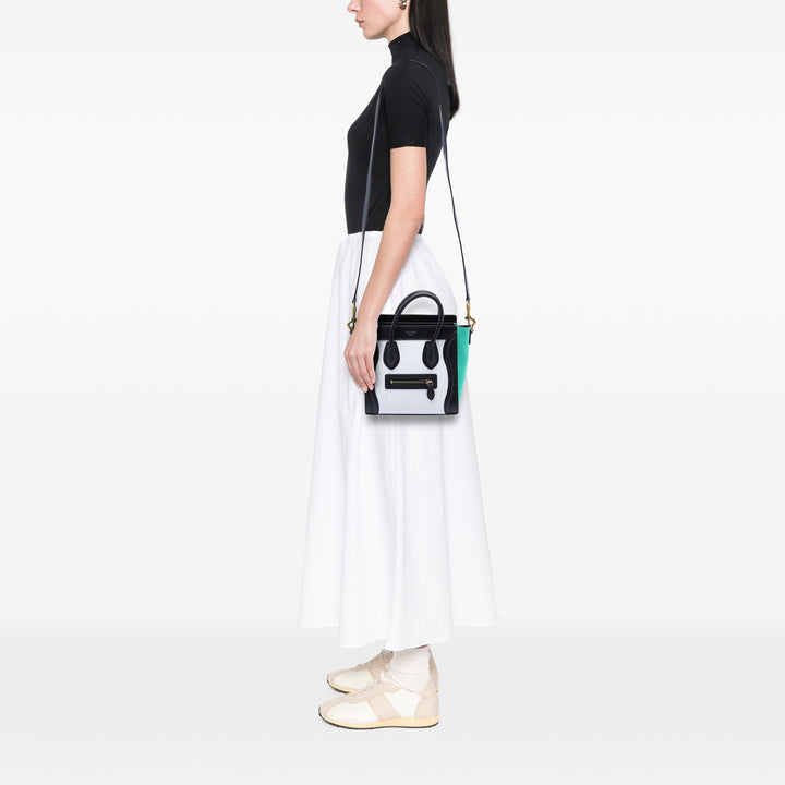 Celine Nano Tricolor Cuir Luggage Cabas
