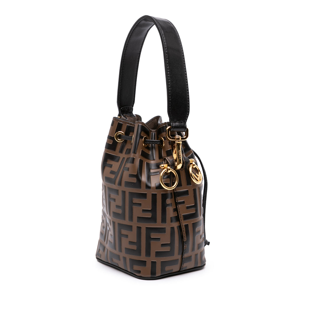 Fendi FF 1974 embossé Mon Tresor Sac seau Mini Cuir