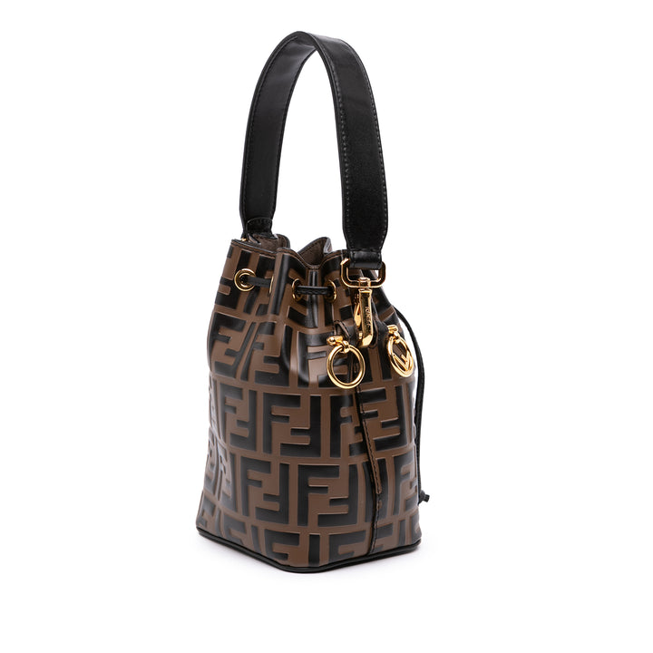 Fendi FF 1974 embossé Mon Tresor Sac seau Mini Cuir