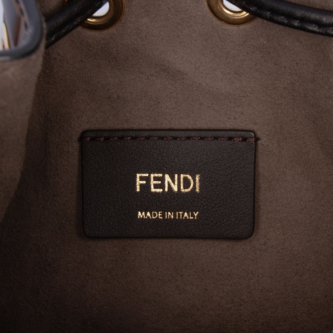 Fendi FF 1974 embossé Mon Tresor Sac seau Mini Cuir