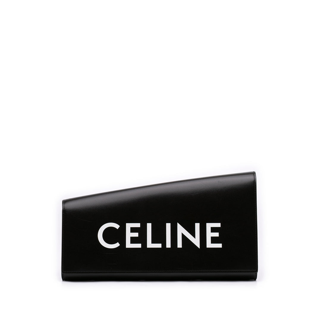 Celine Asymmetric Logo Pochette Noir – vue principale – GABY PARIS