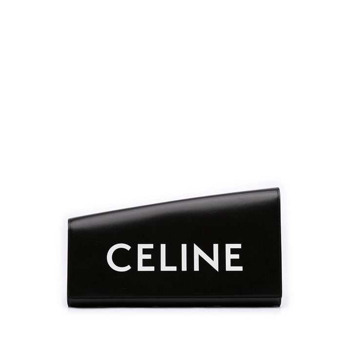 Celine Asymmetric Logo Pochette Noir – vue principale – GABY PARIS