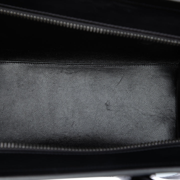 Celine Tricolore Pony Hair Luggage Cabas Micro Matière naturelle Bleu – vue 4 – GABY PARIS