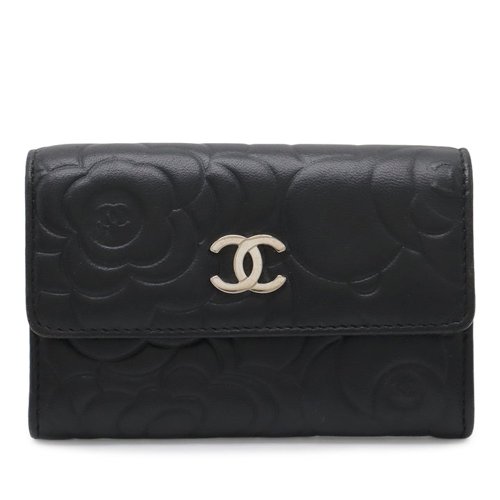 Chanel CC embossé Cuir Camellia Card Holder