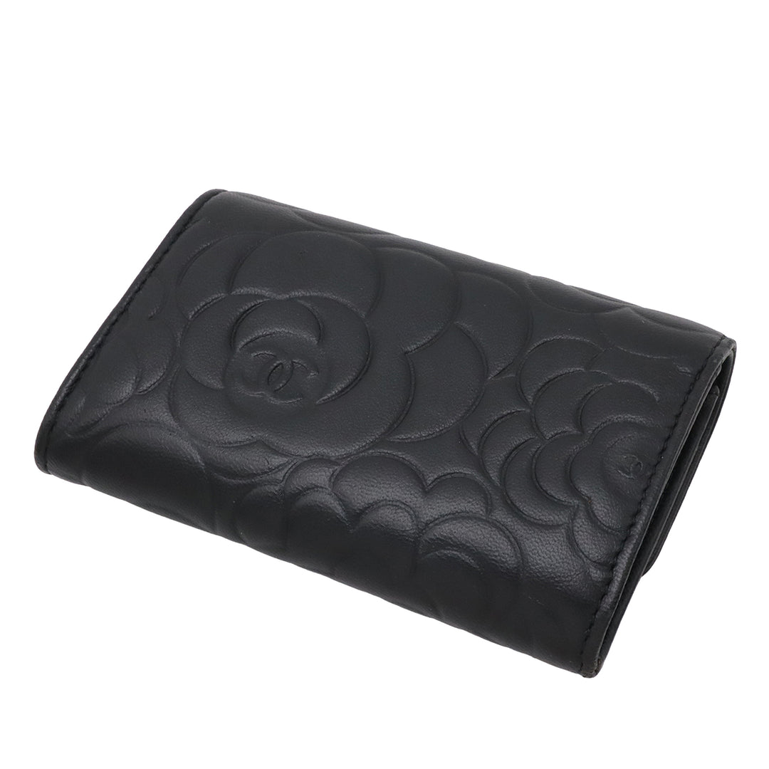 Chanel CC embossé Cuir Camellia Card Holder