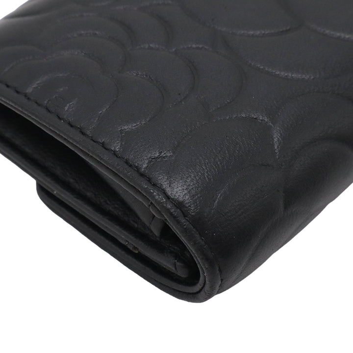 Chanel CC embossé Cuir Camellia Card Holder