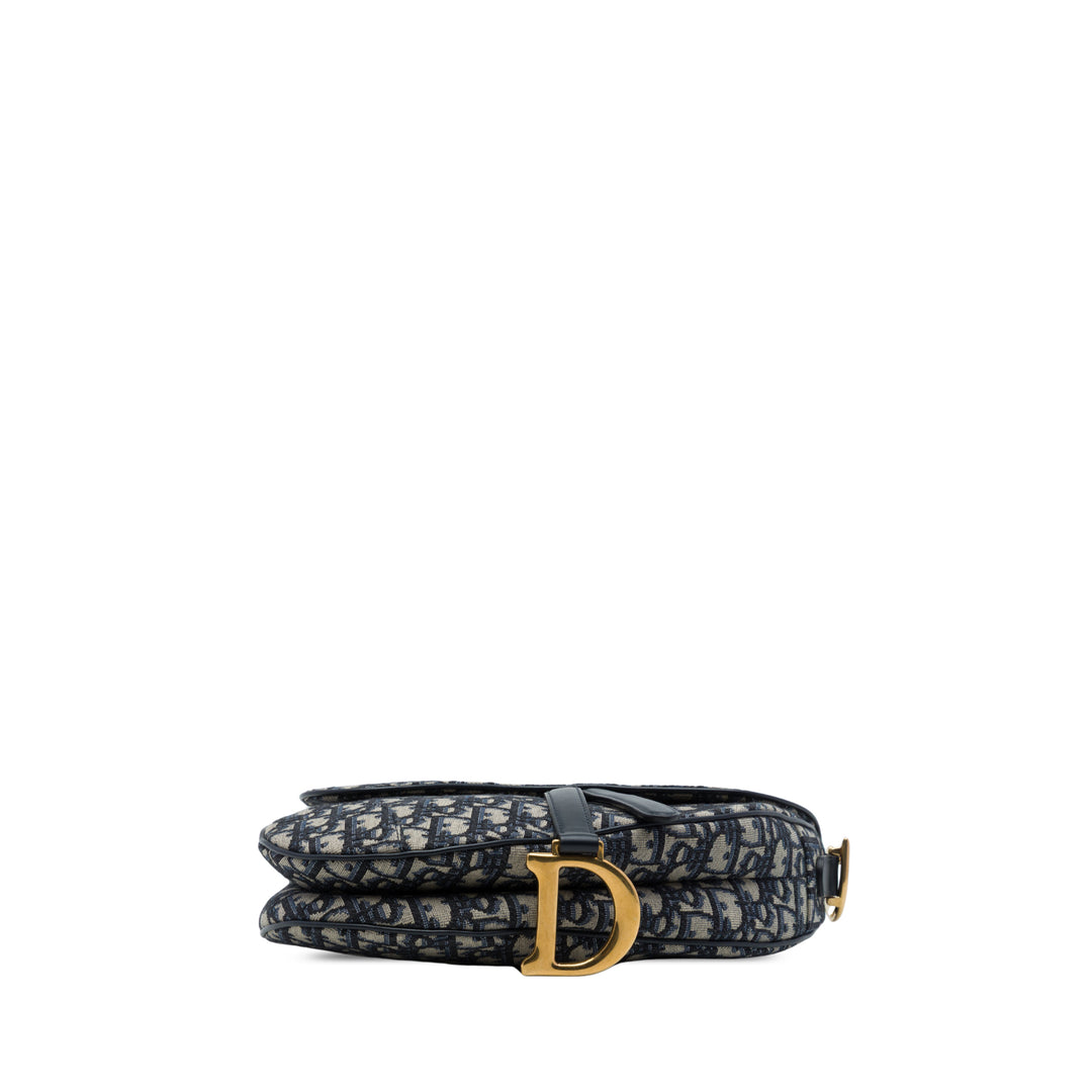 Dior Saddle Sac Oblique Bleu – vue 3 – GABY PARIS