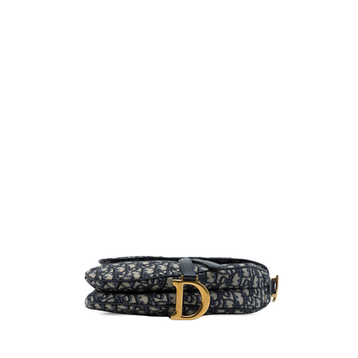 Dior Saddle Sac Oblique Bleu – vue 3 – GABY PARIS