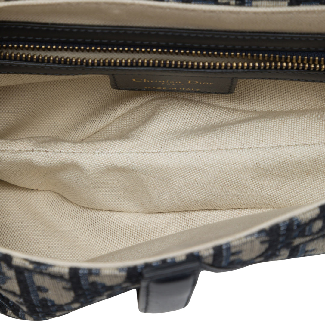 Dior Saddle Sac Oblique Bleu – vue 4 – GABY PARIS