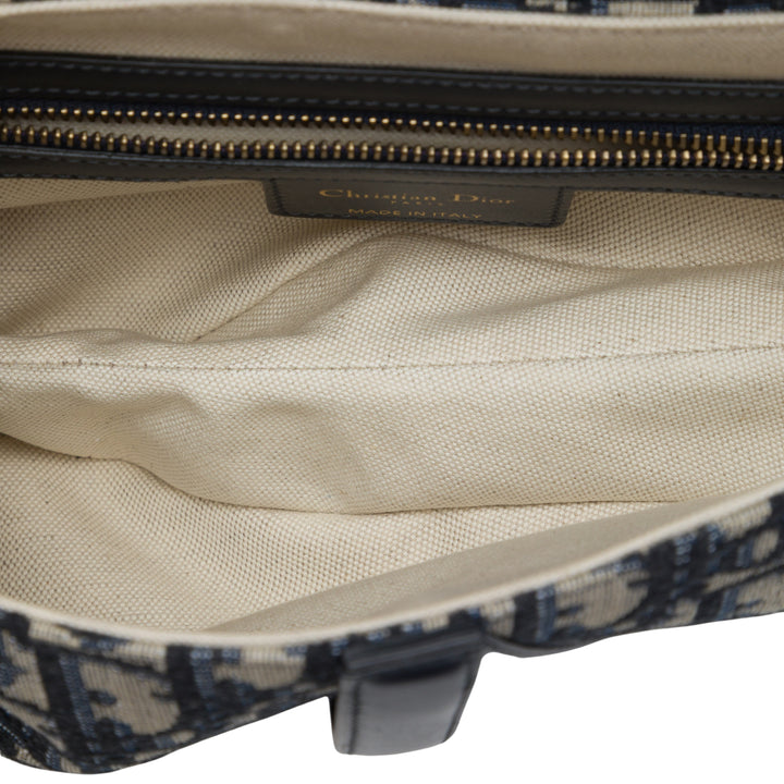 Dior Saddle Sac Oblique Bleu – vue 4 – GABY PARIS