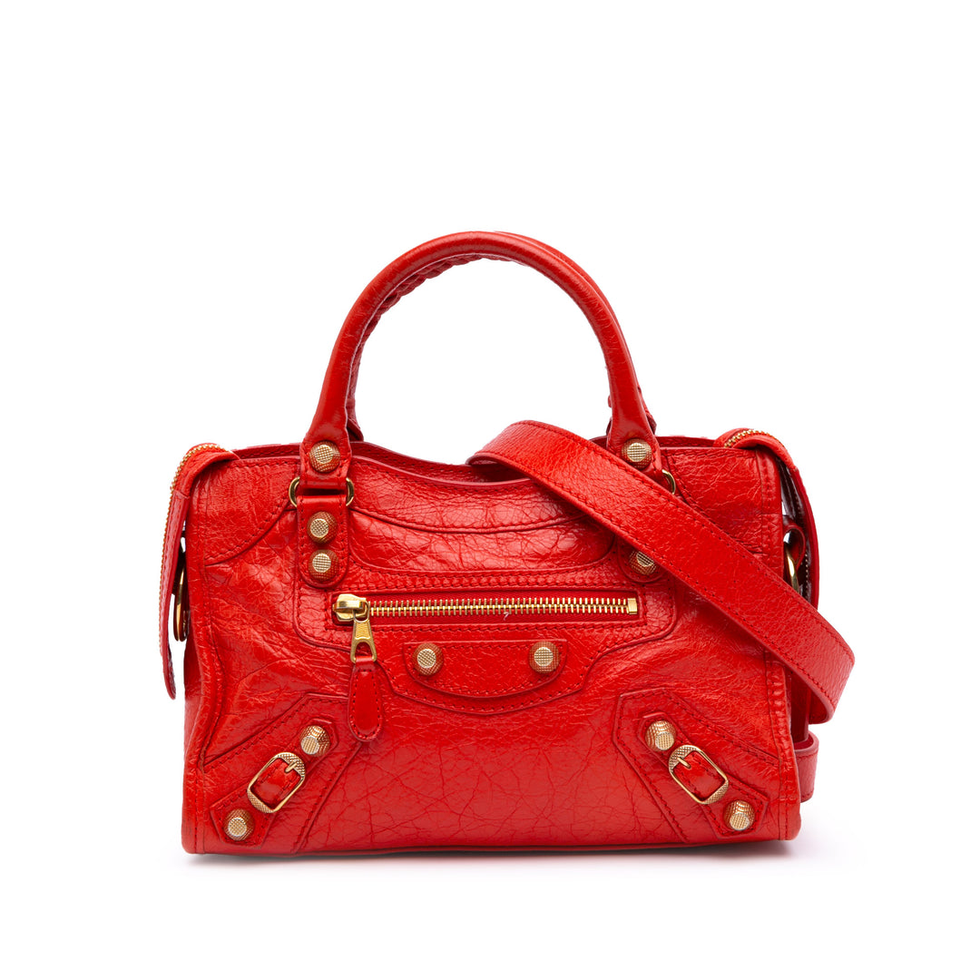 Mini Lambskin Motocross City Giant 21 Satchel Red - Gaby Paris