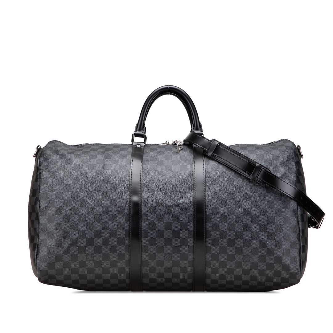 Damier Graphite Keepall Bandouliere 55 Gray - Gaby Paris