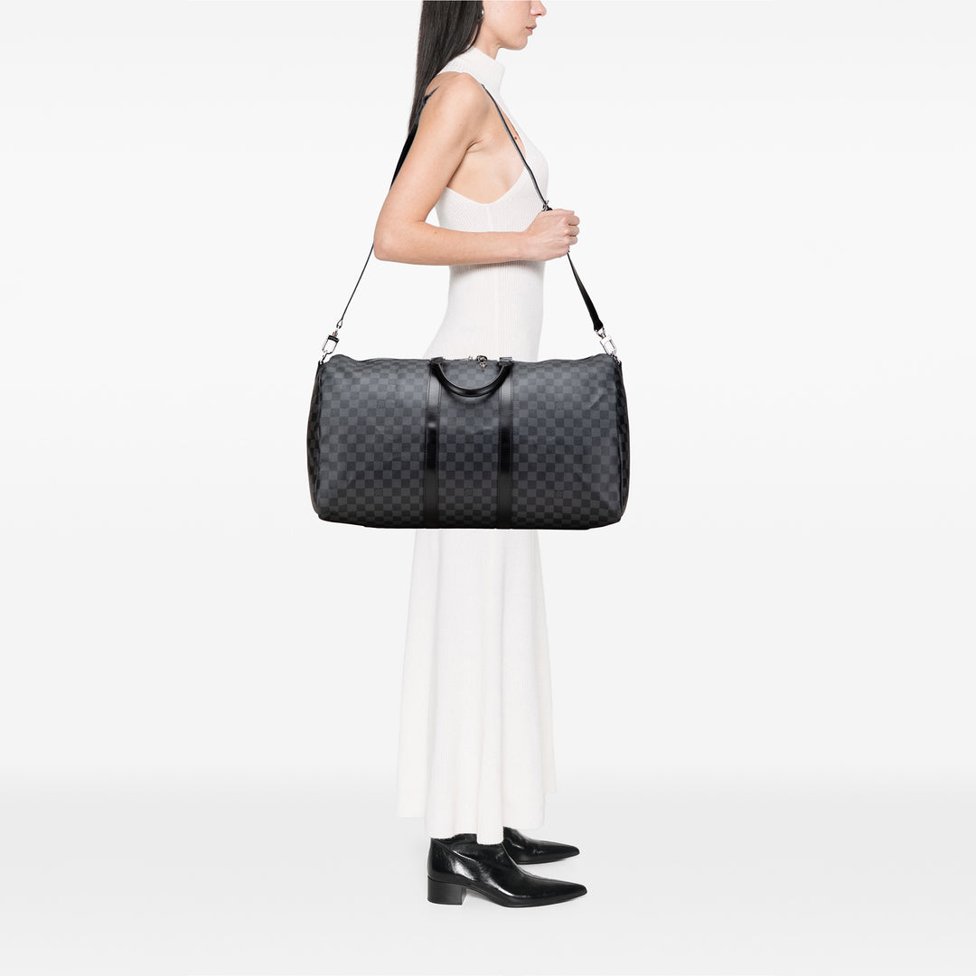 Damier Graphite Keepall Bandouliere 55 Gray - Gaby Paris