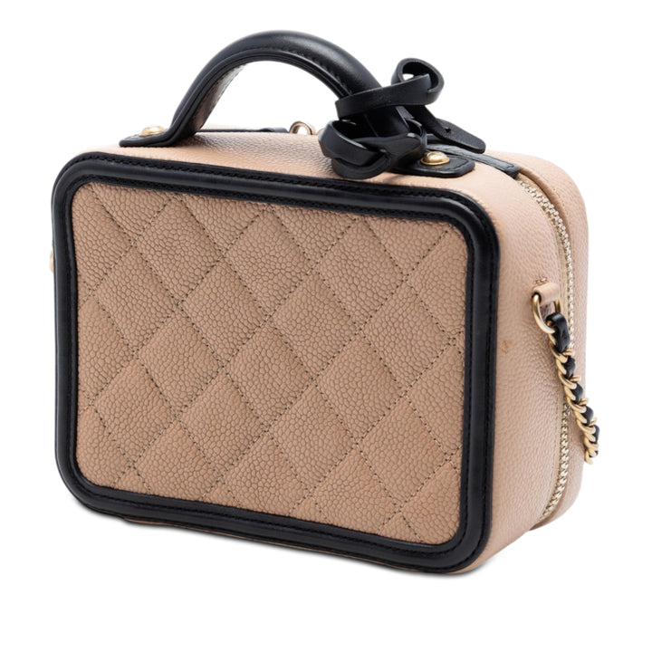 Chanel Small Bicolor Caviar CC Filigree Vanity