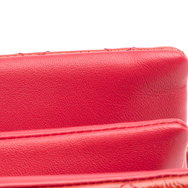 Quilted Patent Goatskin Pagoda Accordion Flap Red - Gaby Paris