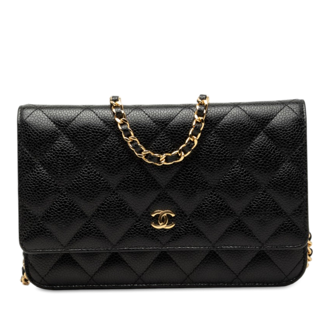 Chanel CC Matelassé Wallet on Chain Cuir caviar