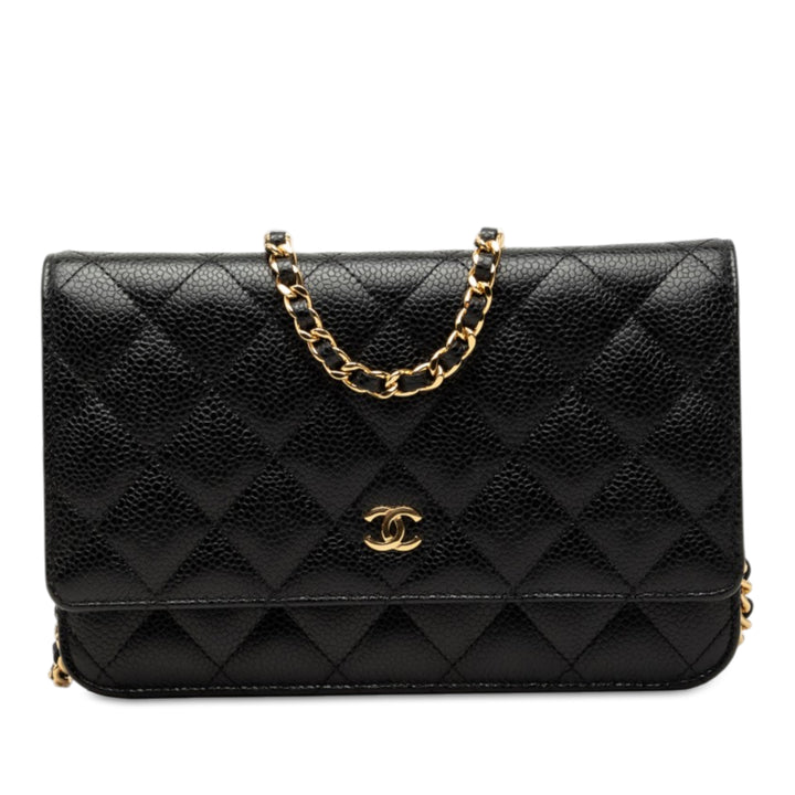 Chanel CC Matelassé Wallet on Chain Cuir caviar