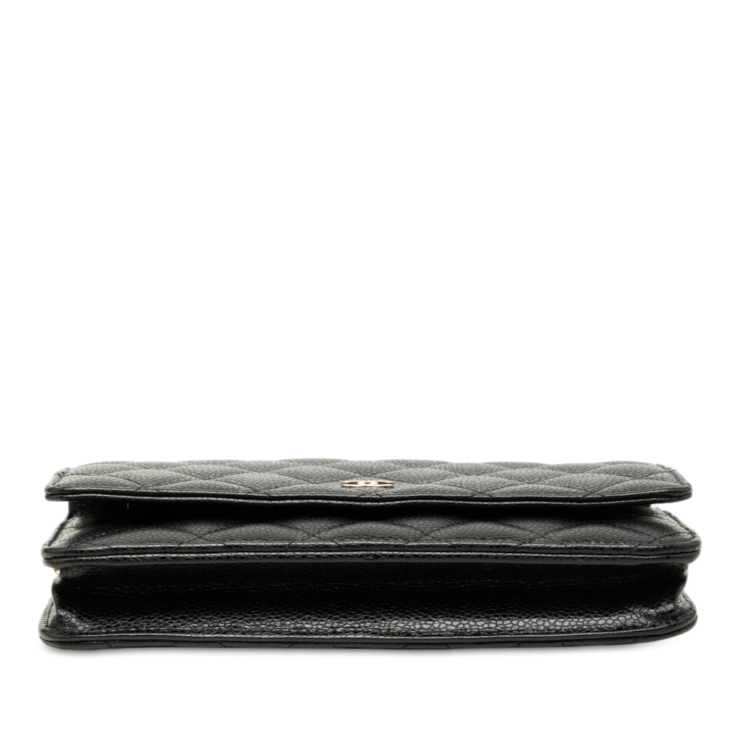 Chanel CC Matelassé Wallet on Chain Cuir caviar