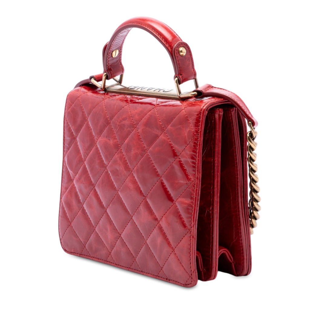 Matelassé Glacé Reissue 2.55 Rita à rabat Grand Cuir de veau Rouge