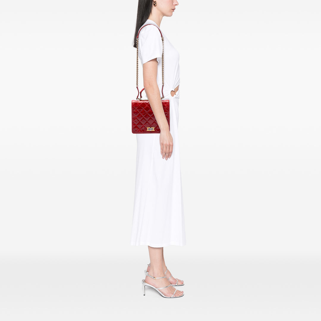 Matelassé Glacé Reissue 2.55 Rita à rabat Grand Cuir de veau Rouge