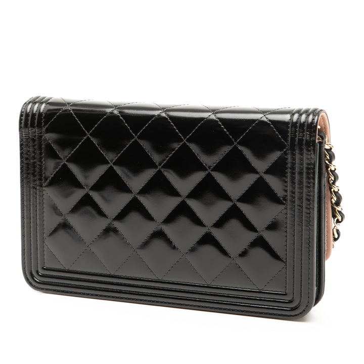 Chanel Matelassé Cuir verni Boy Wallet on Chain – GABY PARIS Authentique