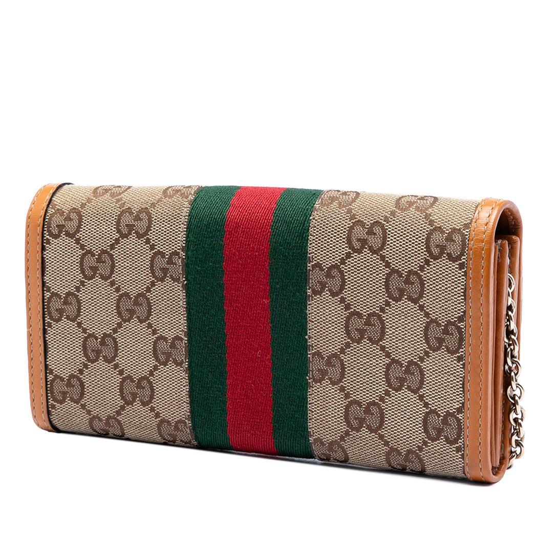 Gucci GG Toile Web Horsebit Wallet on Chain