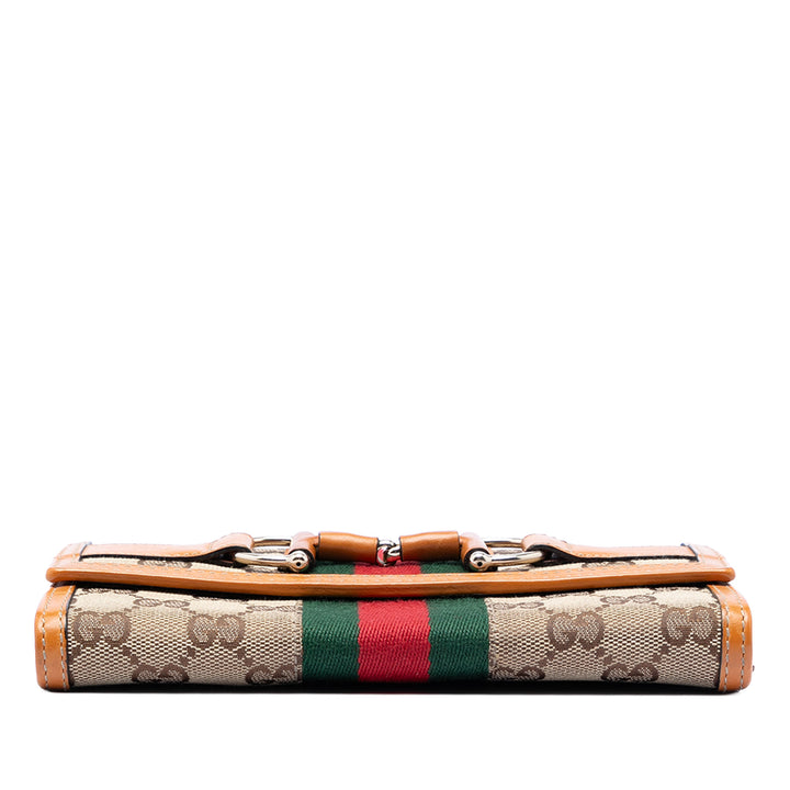 Gucci GG Toile Web Horsebit Wallet on Chain