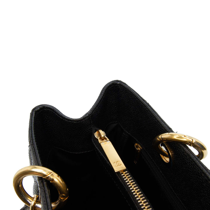 Caviar Grand Shopping Tote Black - Gaby Paris