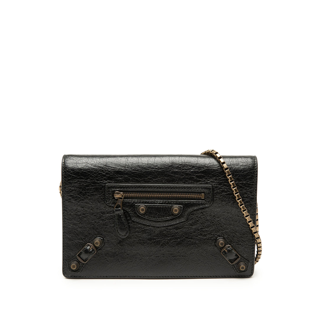 Balenciaga Cuir d’agneau Motocross Giant 12 Wallet on Chain