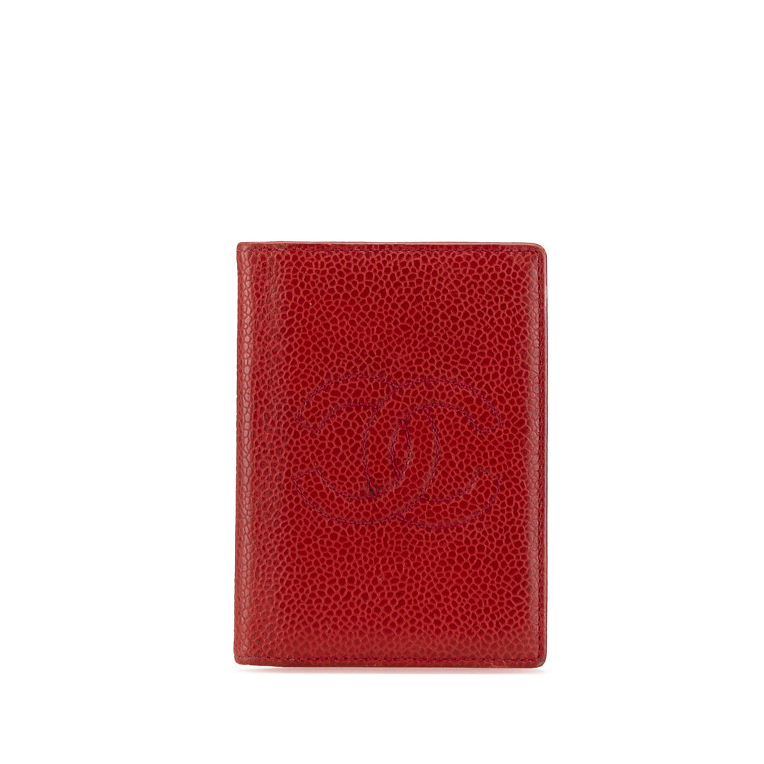 CC Caviar Bi Fold Card Holder Red - Gaby Paris