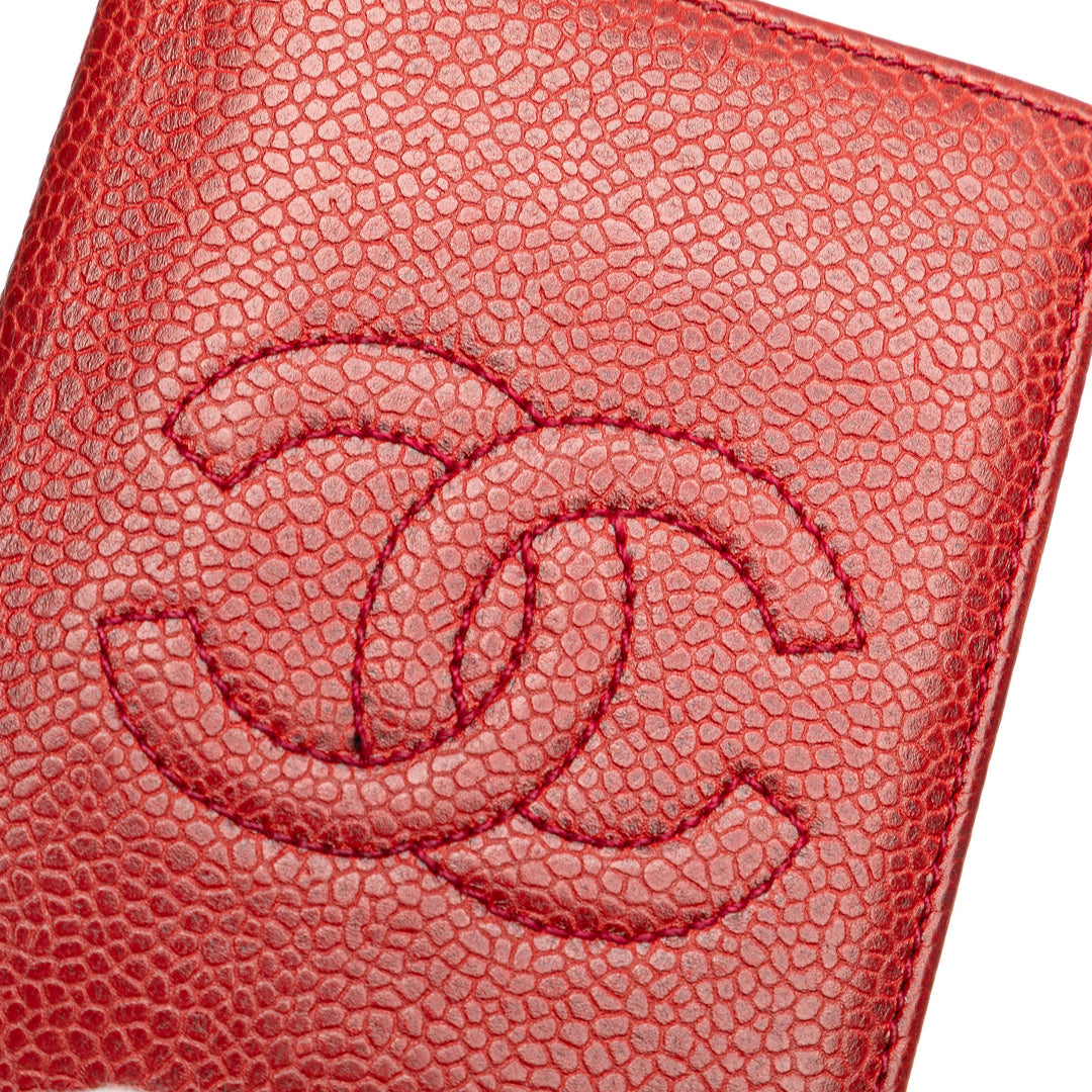 CC Caviar Bi Fold Card Holder Red - Gaby Paris