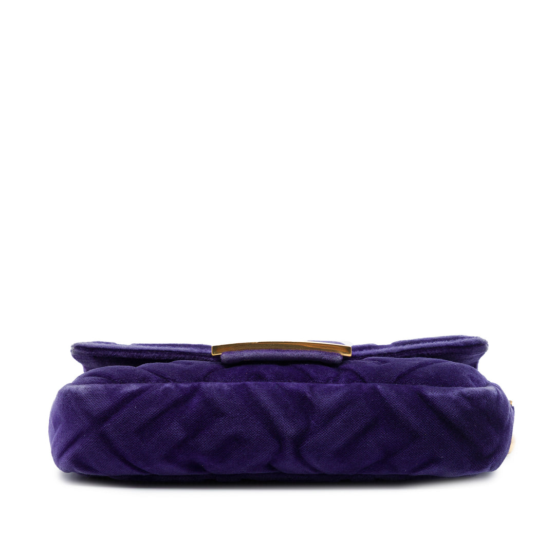 Fendi Mini Zucca embossé Velours Baguette Sac