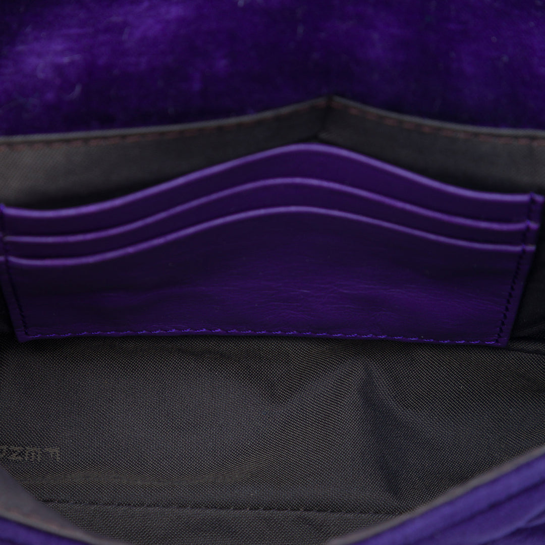 Fendi Mini Zucca embossé Velours Baguette Sac