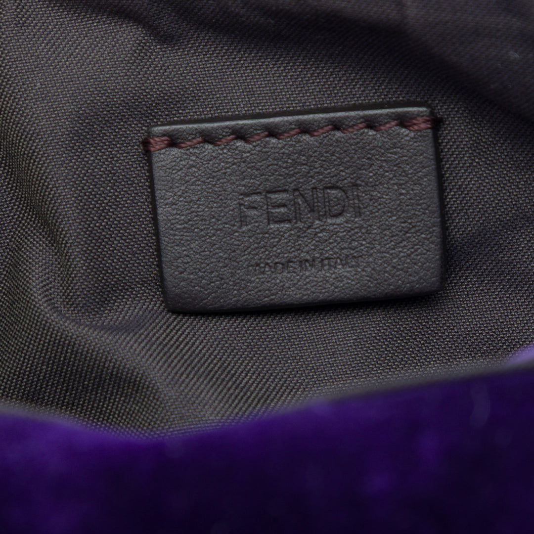 Fendi Mini Zucca embossé Velours Baguette Sac