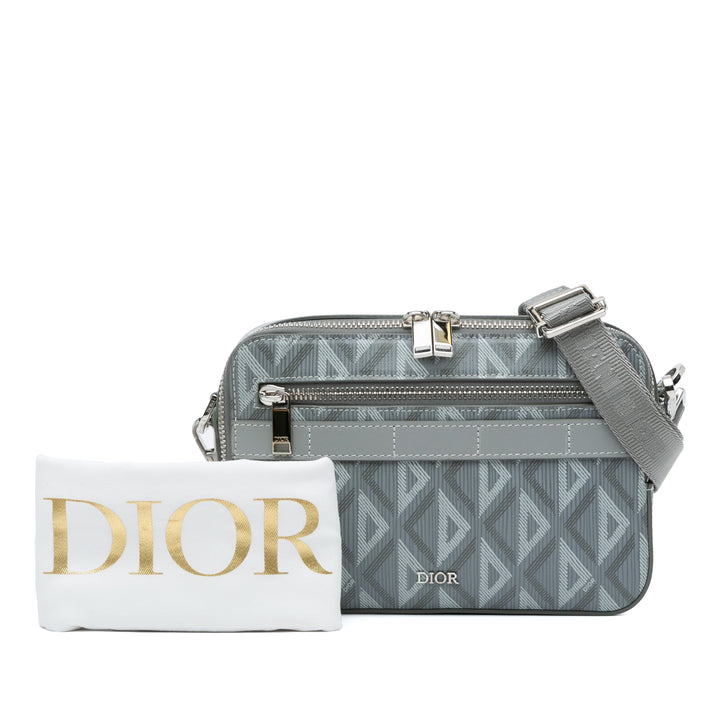 Dior CD Diamond Safari Bag with Strap Gray - GABY PARIS