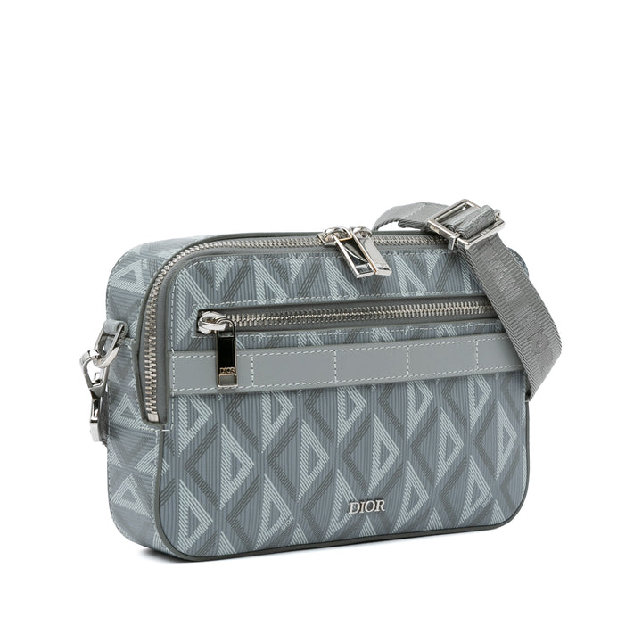 Dior CD Diamond Safari Bag with Strap Gray - GABY PARIS