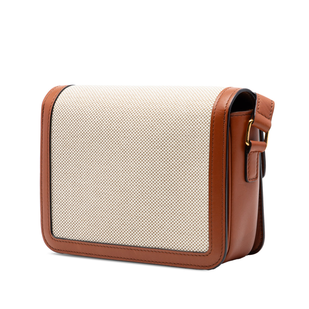 Celine Teen Toile et Cuir de veau Triomphe Sac porté croisé