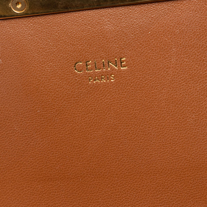 Celine Teen Toile et Cuir de veau Triomphe Sac porté croisé